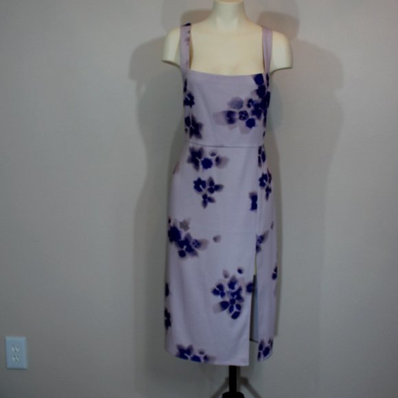Babaton Aritzia '90s Slit Floral, satin midi tank dress  Size 10 - Picture 1 of 8